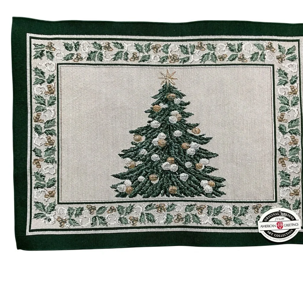 Set of 4 Christmas Tree Placemats American Greetings 18” X 13” NWT